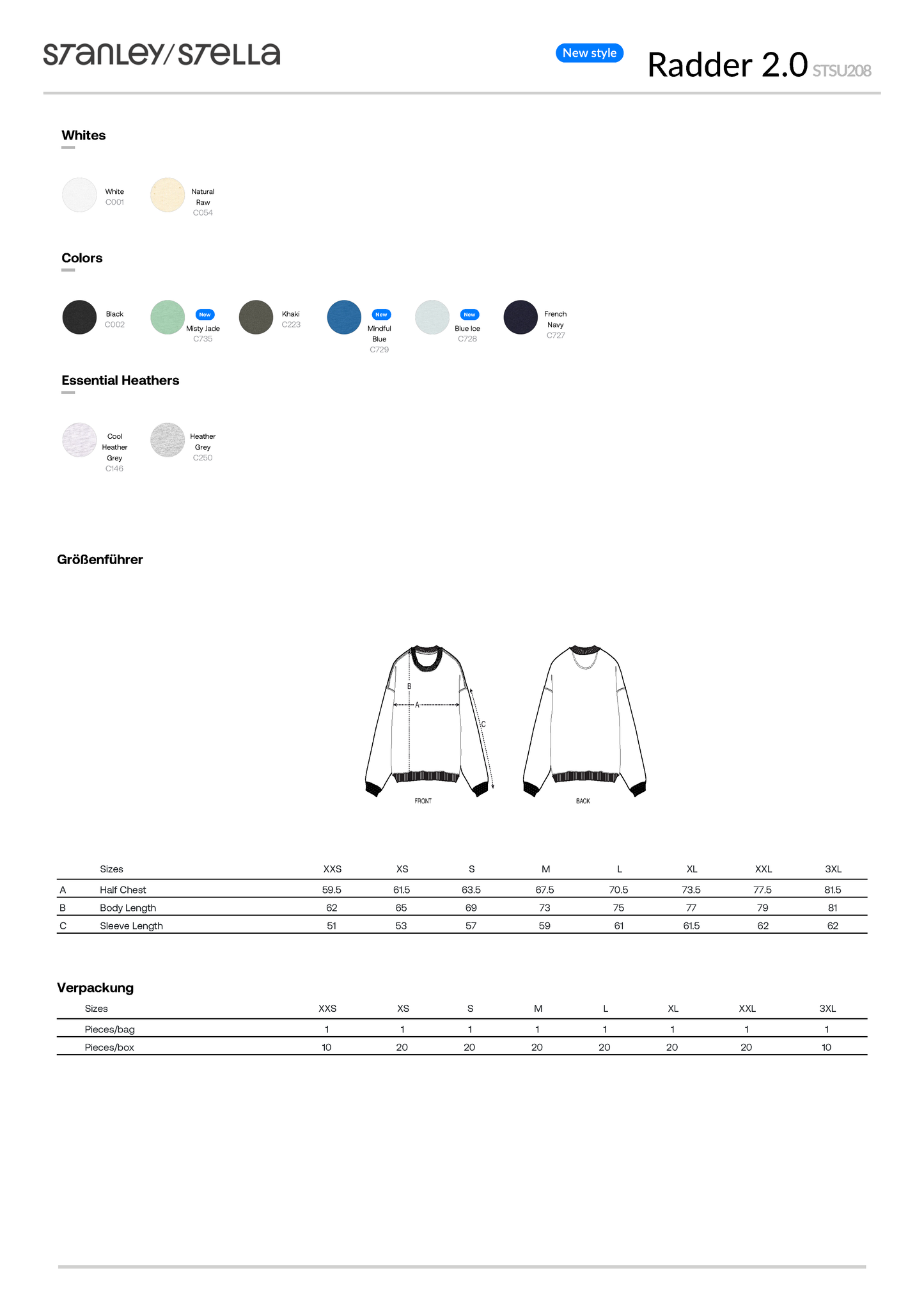 Rundhalspullover Oversized Uebertage (Hand-Schuh-Logo)