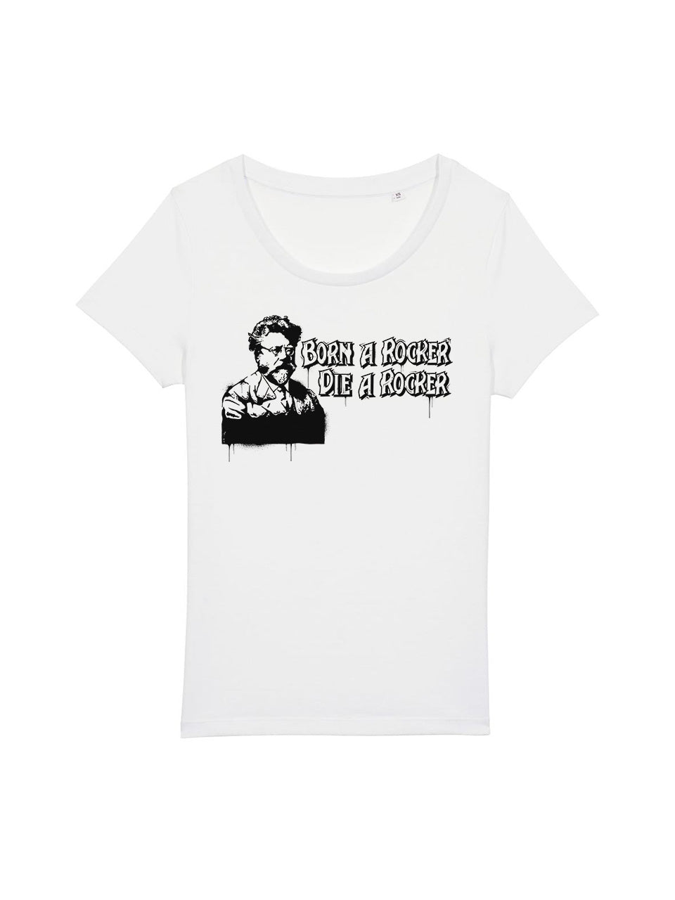 T-Shirts Frauen Born A Rocker Die A Rocker (Rudolf Rocker)