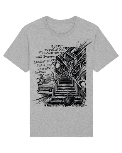 Every Revolution Evaporates and Leaves Behind Only...Kafka Heather Grey T-Shirt Mock-up on White Background