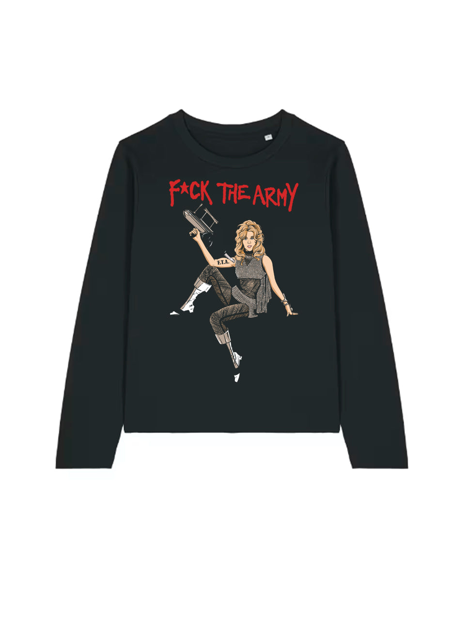 Langarmshirt Frauen F*ck The Army (Jane Fonda)