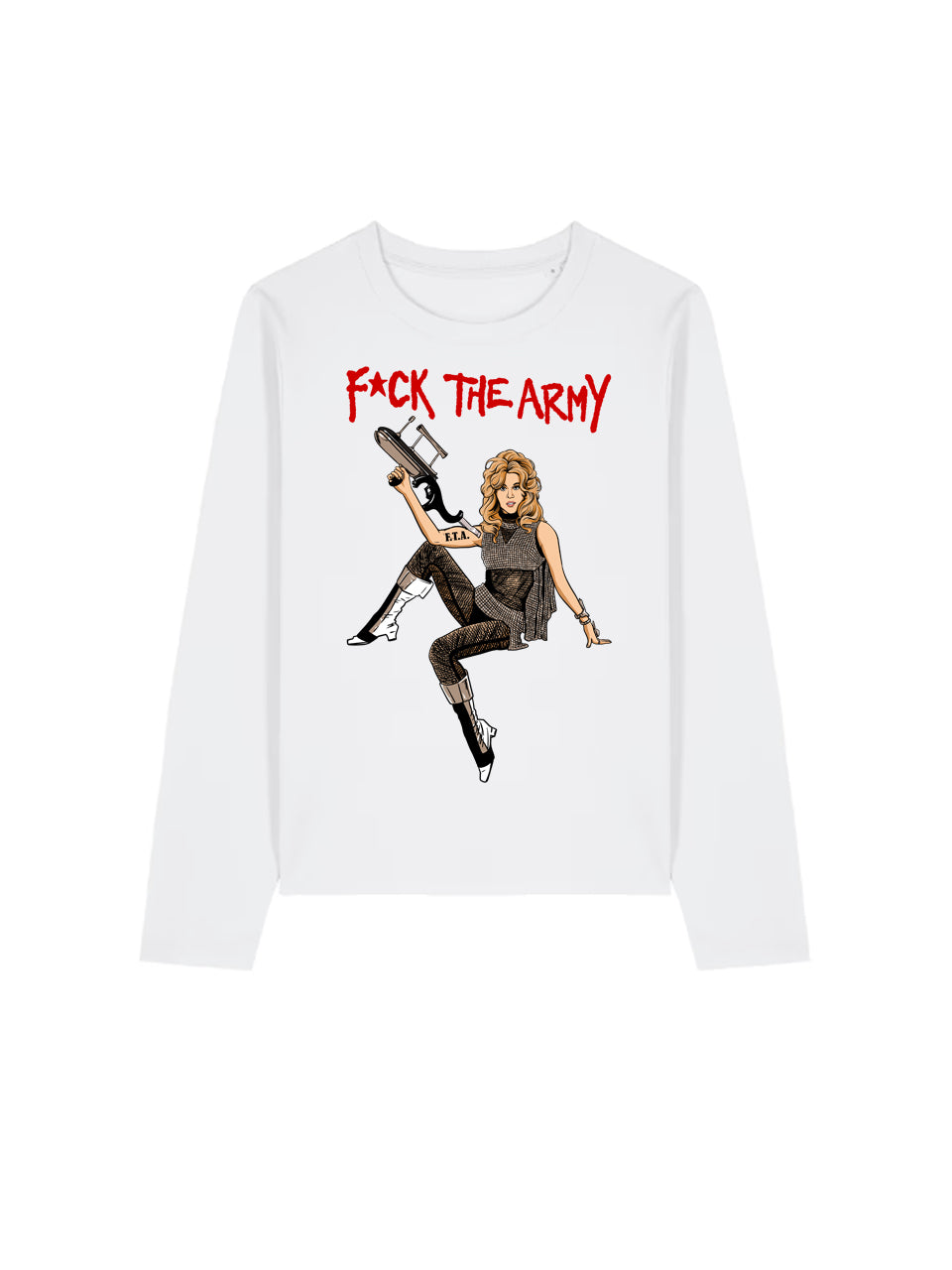 Langarmshirt Frauen F*ck The Army (Jane Fonda)