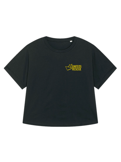 T-Shirt Women Roundback Oversized UNITED4RESCUE (Logo klein)