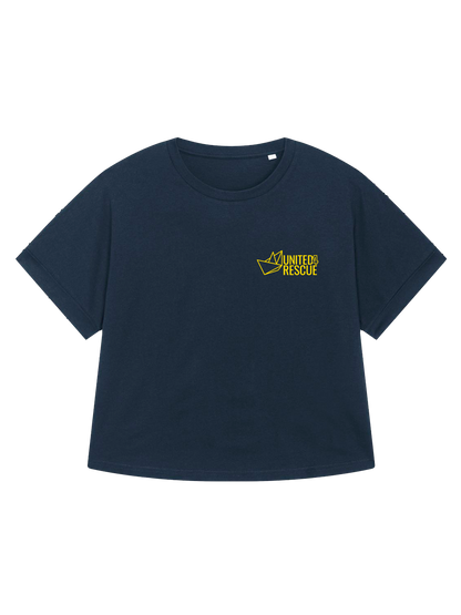T-Shirt Women Roundback Oversized UNITED4RESCUE (Logo klein)