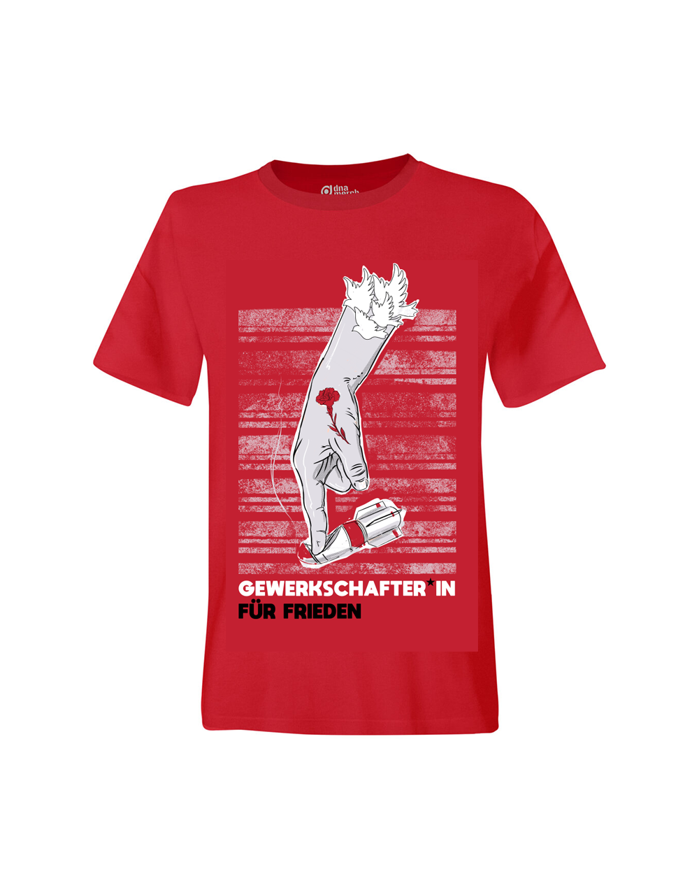 dna t-shirt Red Gewerkschafter*in für Frieden Product Mockup