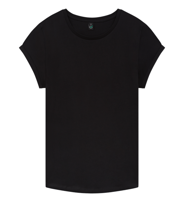 T-Shirt Frauen mit gerollten Ärmeln