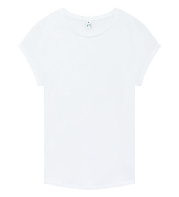T-Shirt Frauen mit gerollten Ärmeln