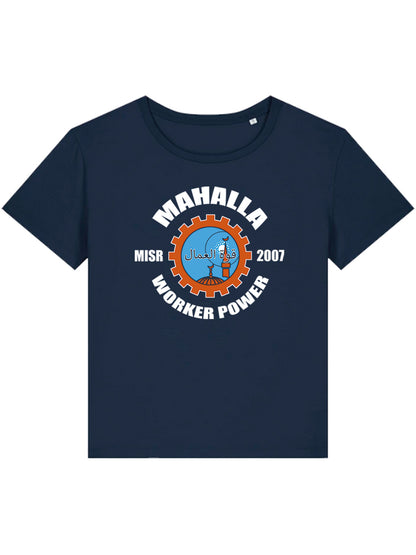 Mahalla Woman T-Shirt French Navy Mock Worker Power