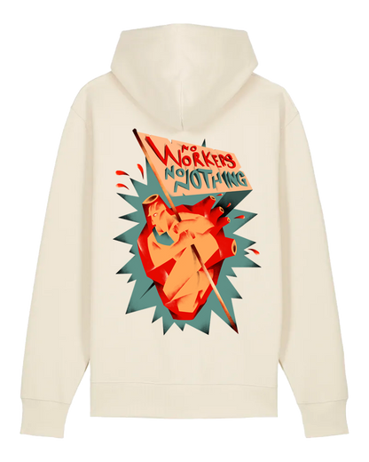Natural Raw Hoodie No Workers No Nothing dna merch