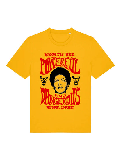 Women Are Powerful And Dangerous Audre Lorde dna merch yellow shirt