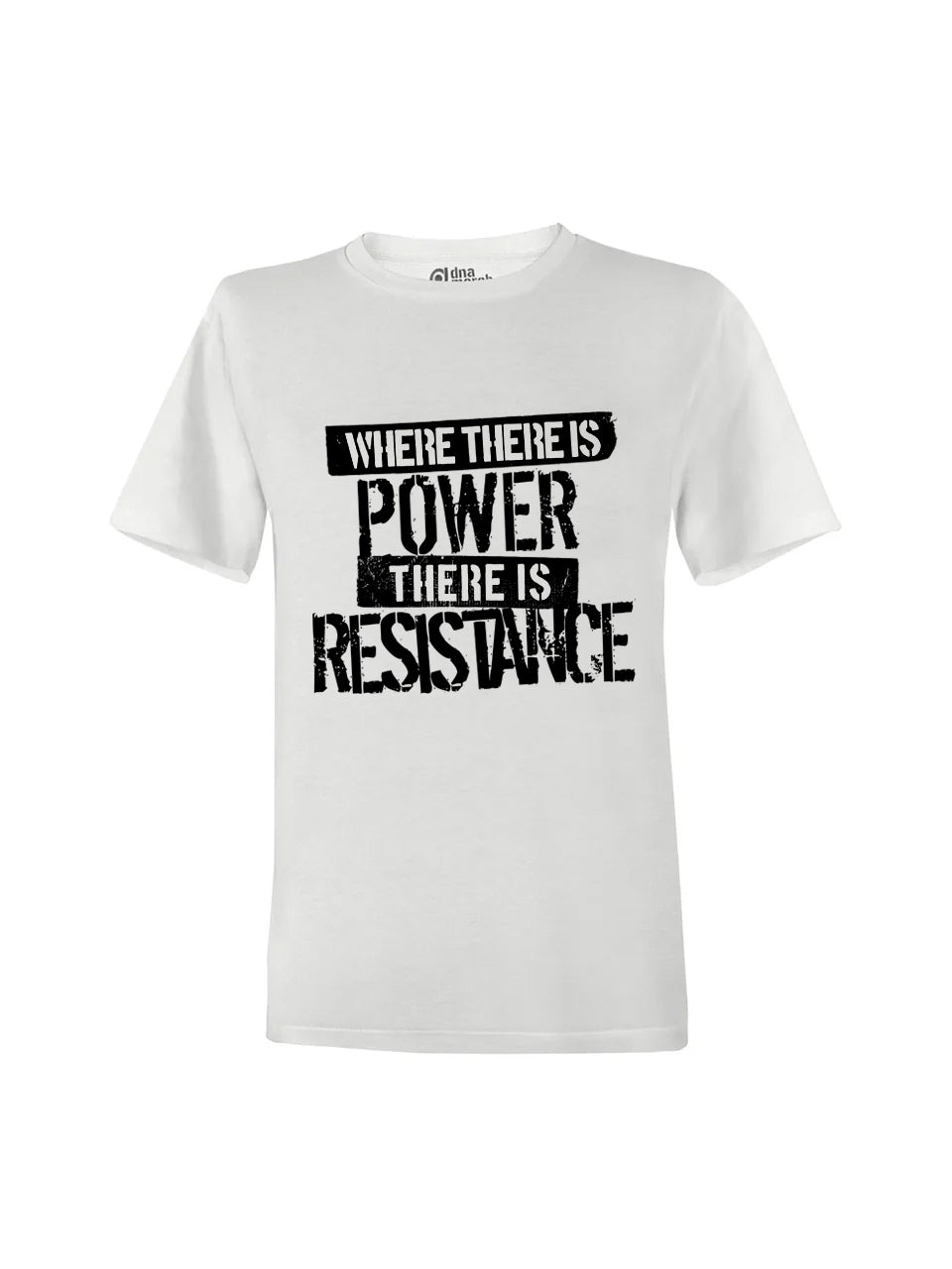 Where There Is Power There is Resistance White T-Shirt Mock