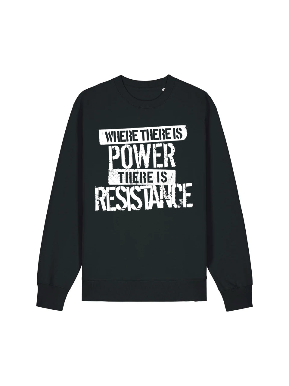 Where There Is Power There is Resistance Black Sweatshirt Mock