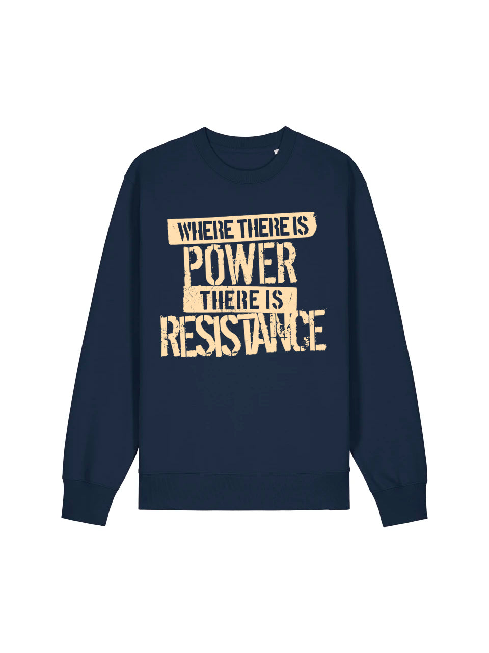 Where There Is Power There is Resistance French Navy Sweatshirt Mock