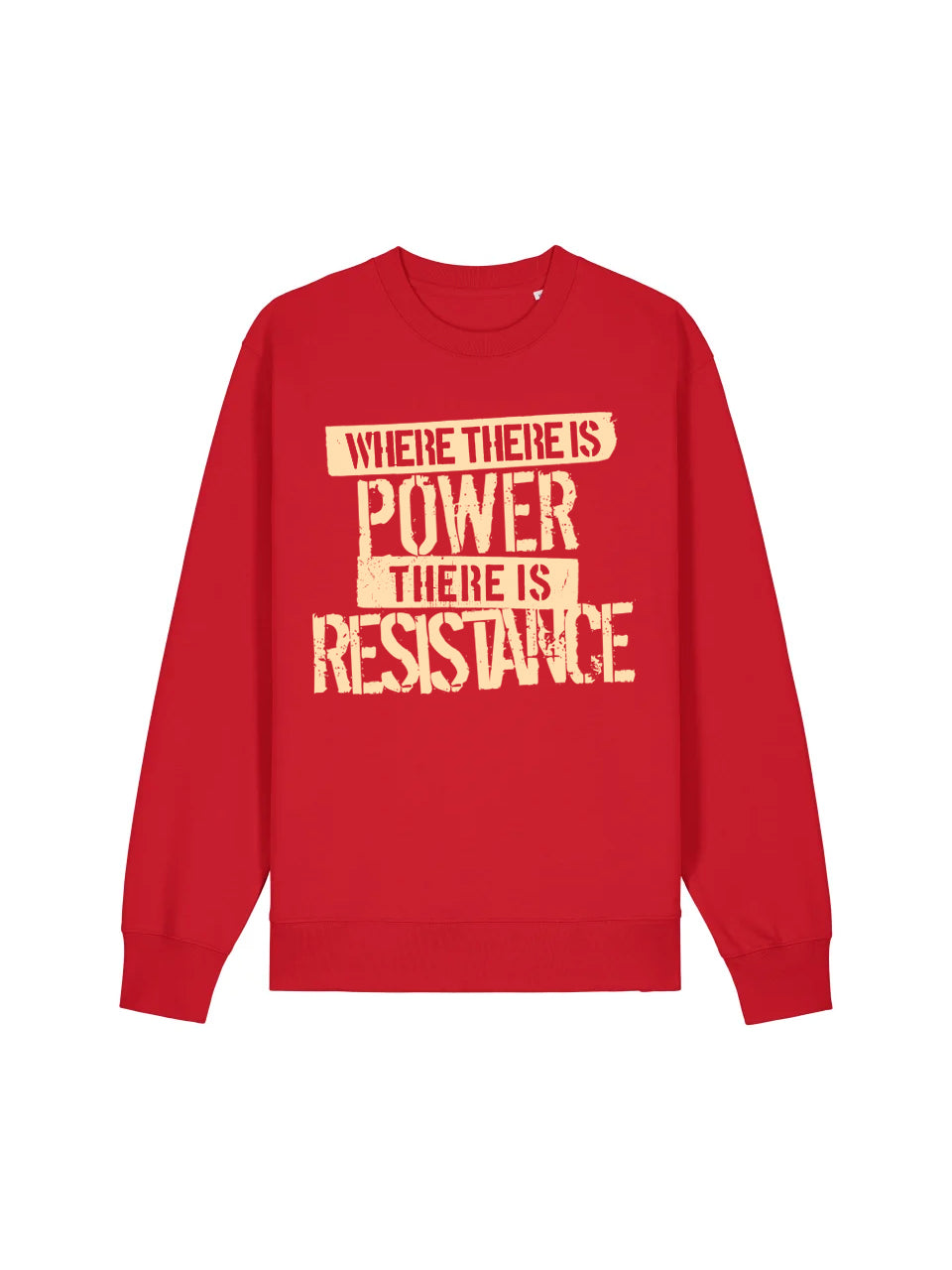 Where There Is Power There is Resistance Red Sweatshirt Mock