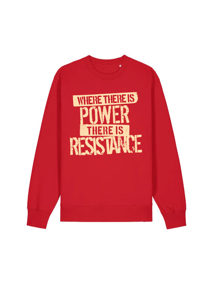 Where There Is Power There is Resistance Red Sweatshirt Mock