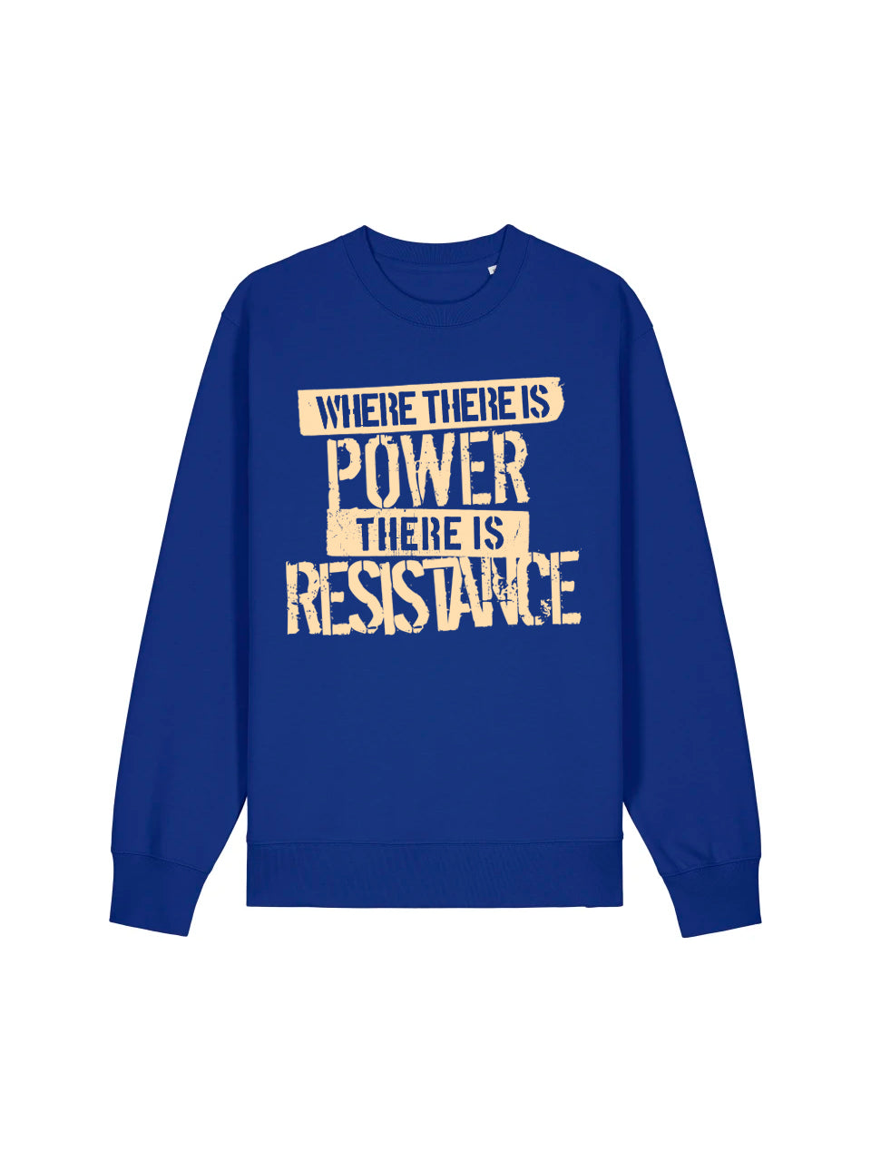 Where There Is Power There is Resistance Blue Sweatshirt Mock