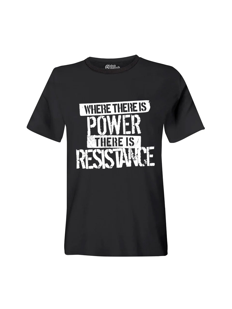 Where There Is Power There is Resistance Black T-Shirt Mock