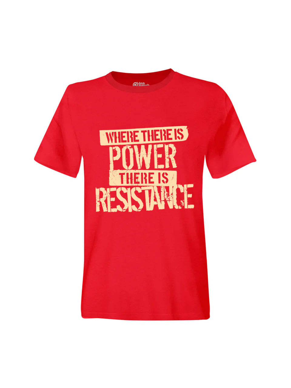 Where There Is Power There is Resistance Red T-Shirt Mock