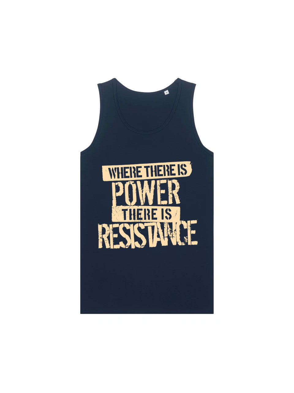 Where There Is Power There is Resistance French Navy Tank Top