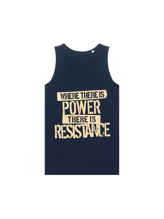 Where There Is Power There is Resistance French Navy Tank Top