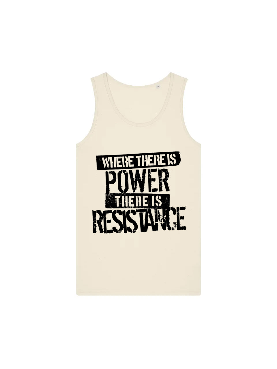 Where There Is Power There is Resistance Natural Raw Tank Top