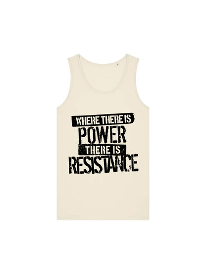 Where There Is Power There is Resistance Natural Raw Tank Top