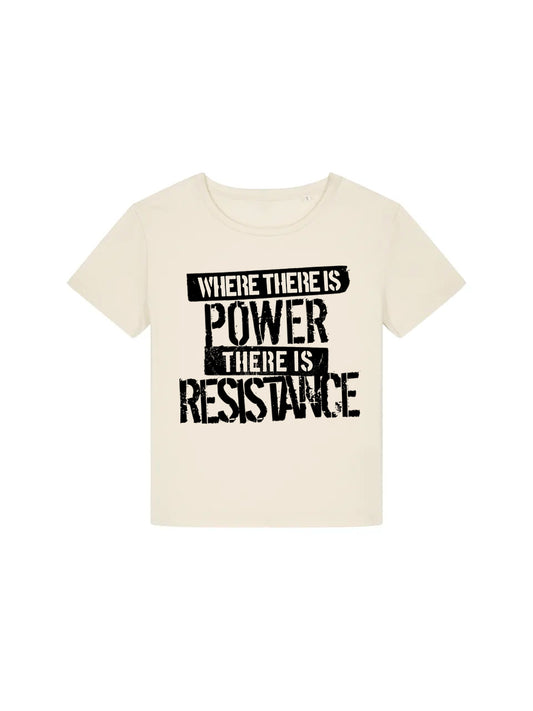 Where There Is Power There is Resistance Natural Raw Woman T-Shirt Mock