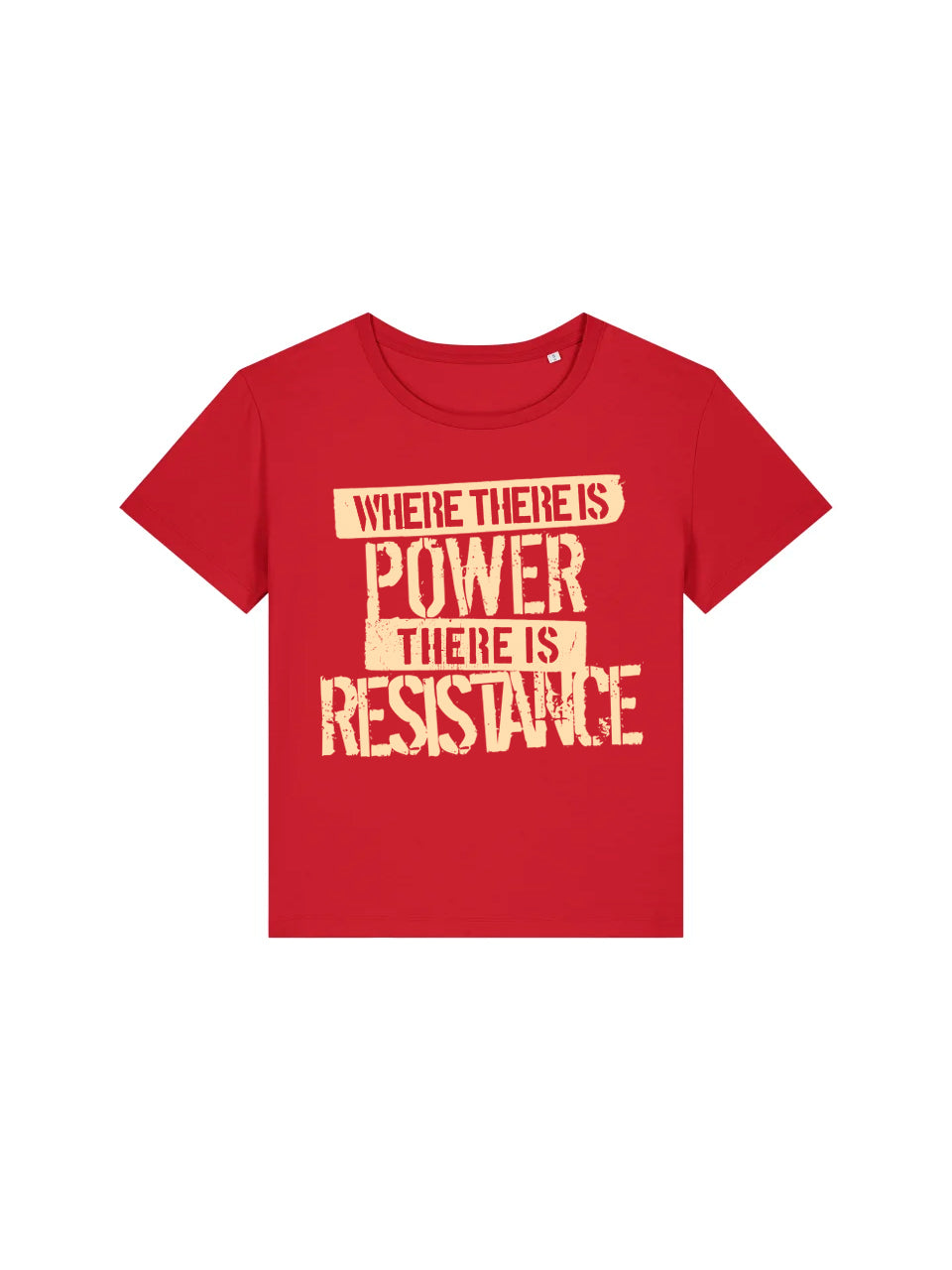 Where There Is Power There is Resistance Red Woman T-Shirt Mock