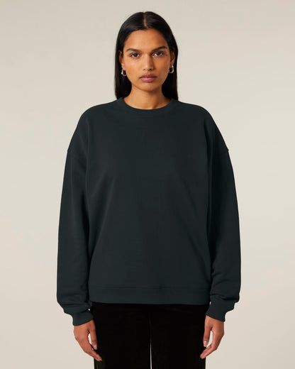 Rundhalspullover Oversized Uebertage (Hand-Schuh-Logo)