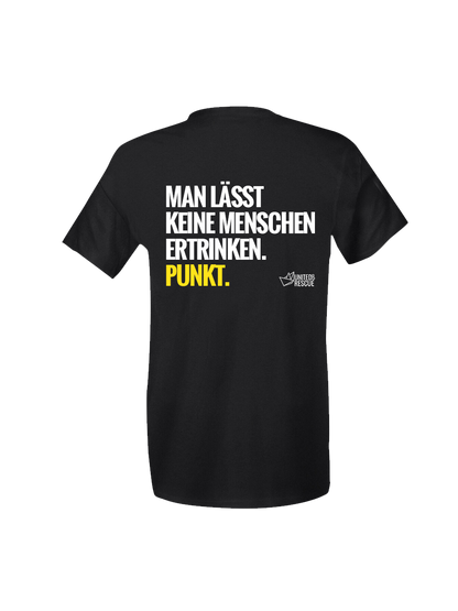 T-Shirt Unisex MAN LÄSST KEINE MENSCHEN ERTRINKEN (Backprint)