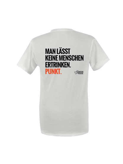 T-Shirt Unisex MAN LÄSST KEINE MENSCHEN ERTRINKEN (Backprint)