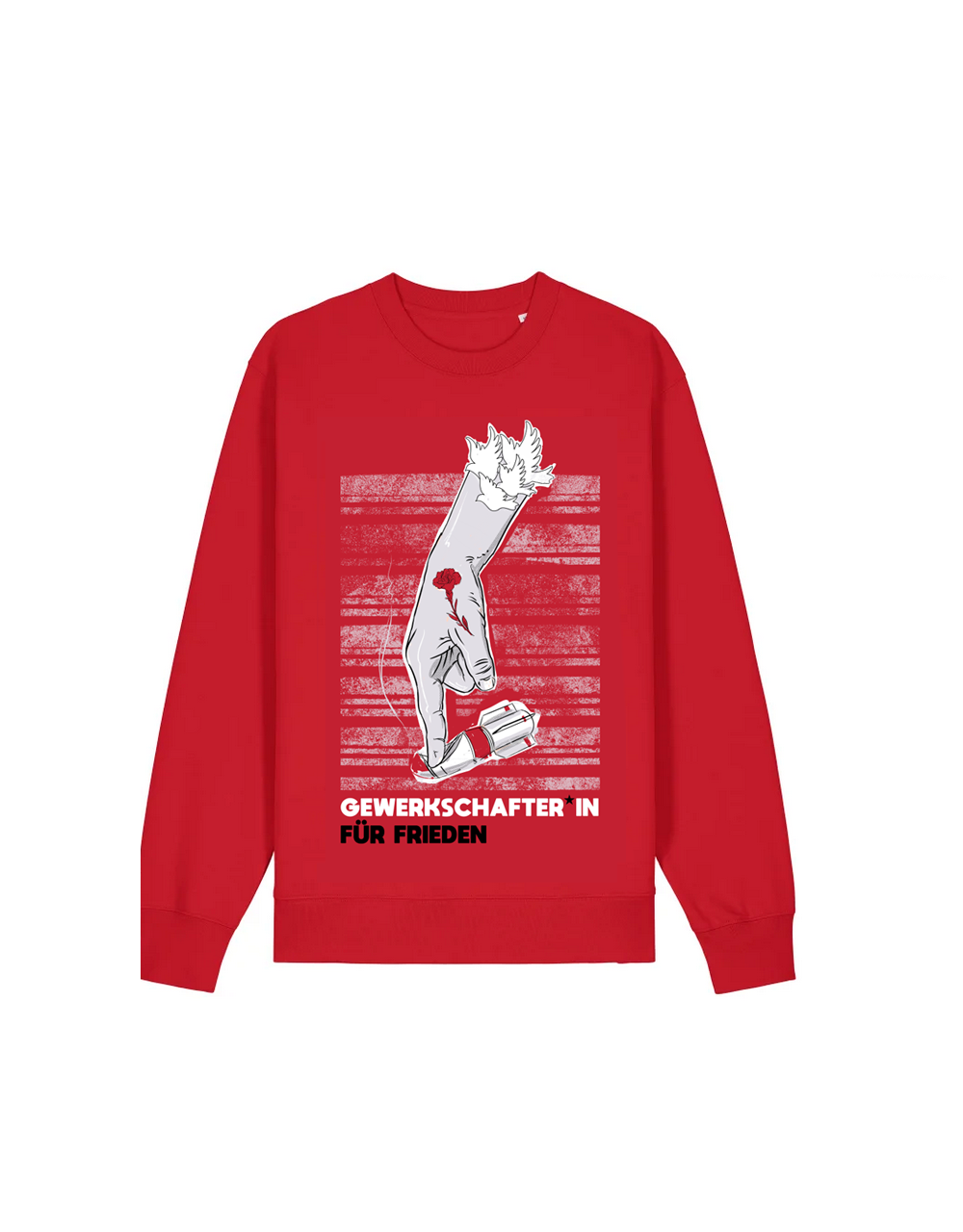 Sweatshirt Changer Red Gewerkschafter*in für Frieden Product Mockup