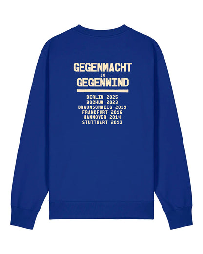 Gegenmacht in Gegenwind Streikkonerenz Blue Sweater dna merch