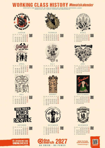 Working Class History Calendar 2026 (incl. Free Delivery to Germany)