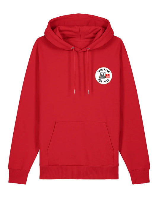 Wir alle für alle - IG Metall Berlin Red Hoodie Front