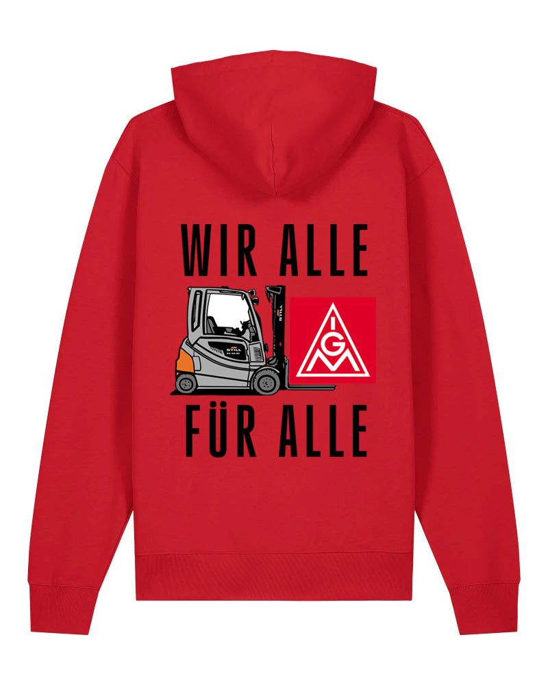 Wir alle für alle - IG Metall Berlin Red Hoodie