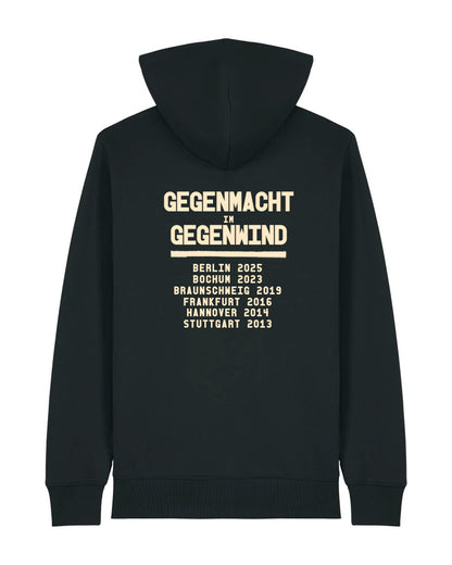 Gegenmacht in Gegenwind Streikkonerenz Black Hoodie dna merch