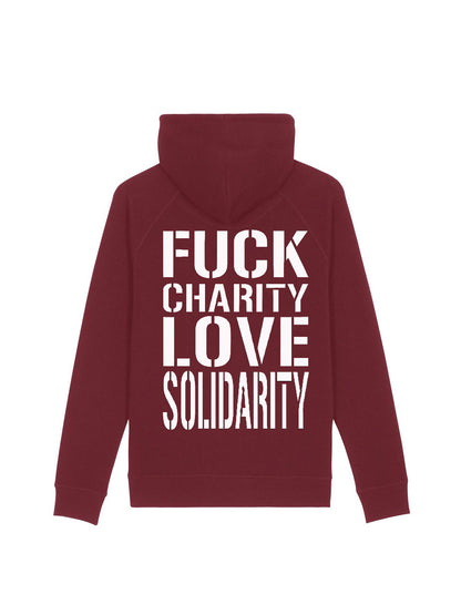 Kapuzenpullover Fuck Charity Love Solidarity