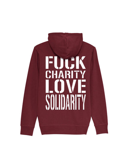 Kapuzenjacken Fuck Charity Love Solidarity