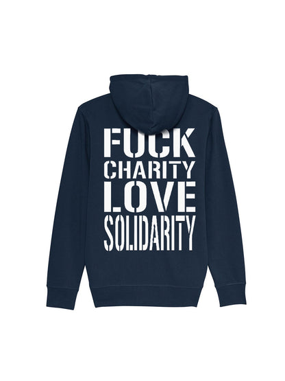 Kapuzenjacken Fuck Charity Love Solidarity