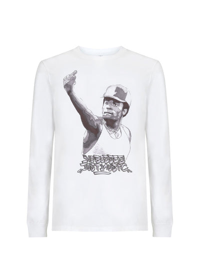 dna merch Just Music white longsleeve