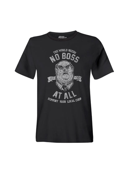 dna merch No Boss T-Shirt Unisex Black