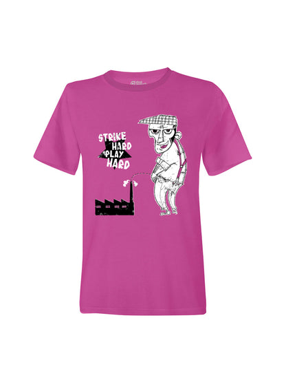 Strike Hard Play Hard lilac t-shirt dna merch