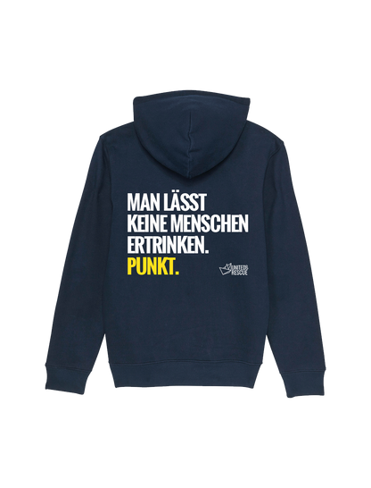 Kapuzenpullover MAN LÄSST KEINE MENSCHEN ERTRINKEN (Backprint)