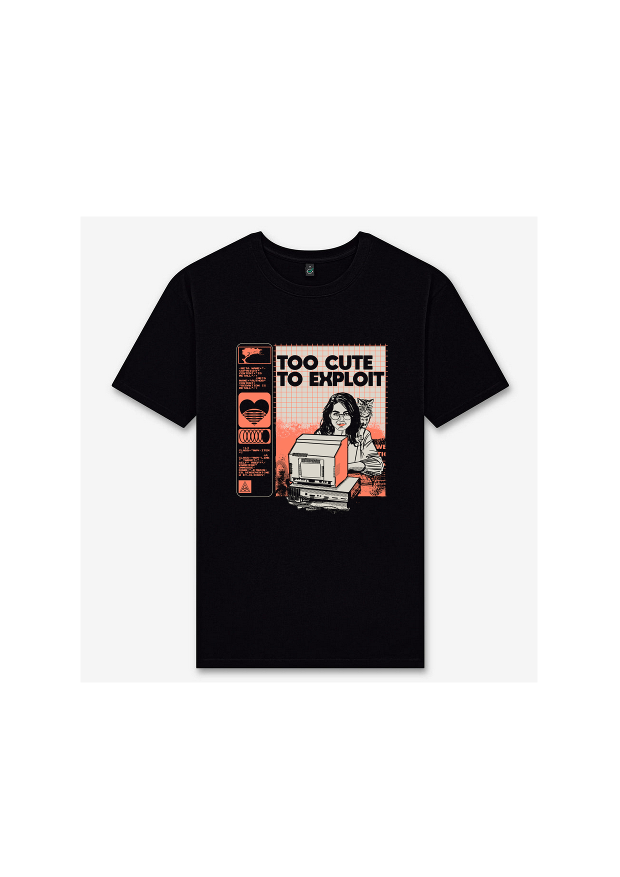 Too Cute To Exploit Black T-Shirt Product Mockup