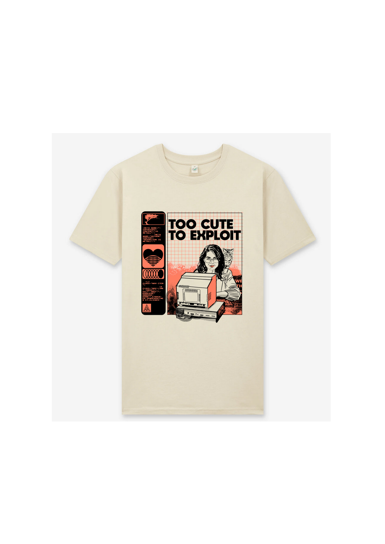 Too Cute To Exploit Beige T-Shirt Product Mockup