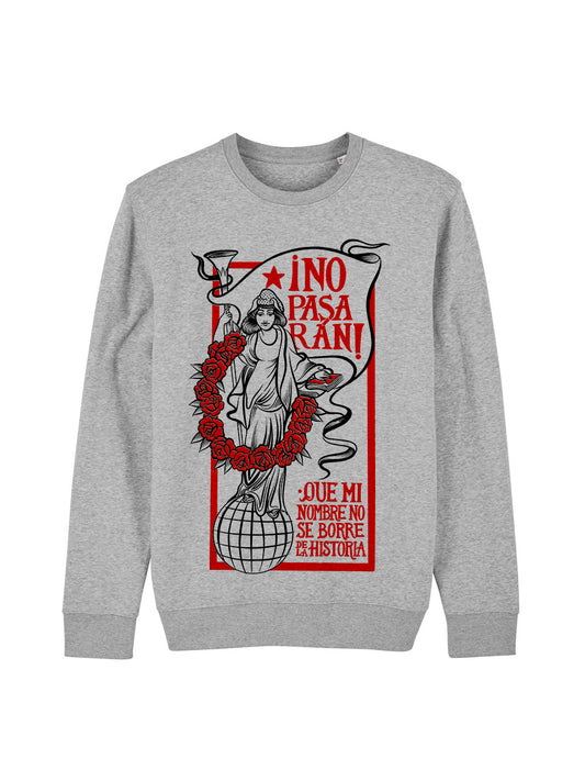 No Pasaran Sweatshirt Grey Rundhalspullover 'Las Trece Rosas'