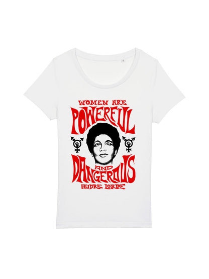 Women Are Powerful And Dangerous Audre Lorde dna merch jazzer white shirt