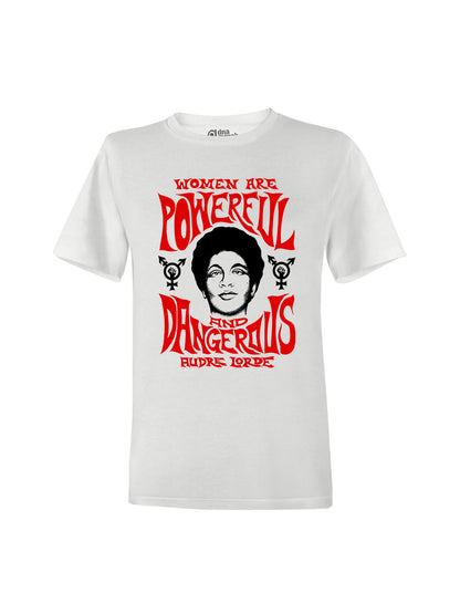 Women Are Powerful And Dangerous Audre Lorde dna merch white t-shirt