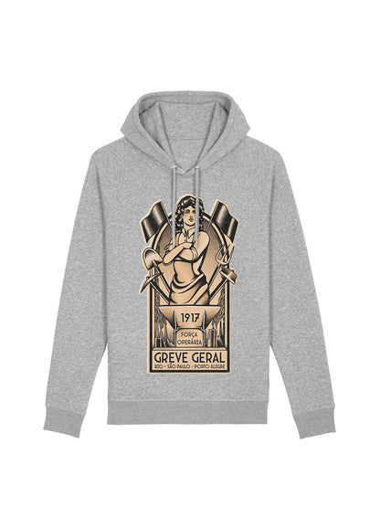 Working Class History Greve Geral 1917 Grey Hoodie Sider Product Mockup 
