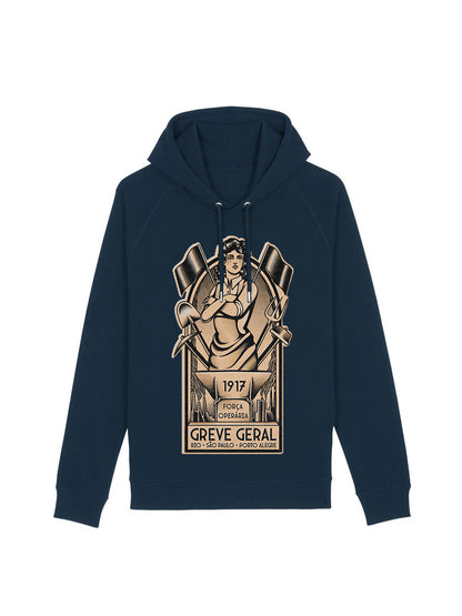 Working Class History Greve Geral 1917 Navy Hoodie Sider Product Mockup 